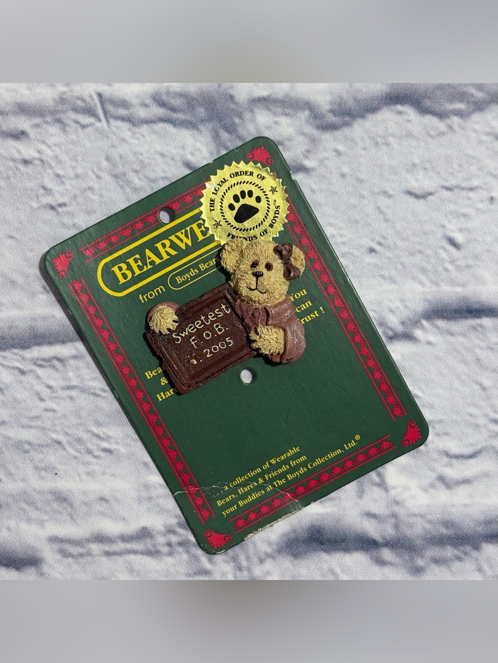 Deadstock 2005 Boyds Bears “Bearwear Collection” Bon-Bon Sweetbeary pin